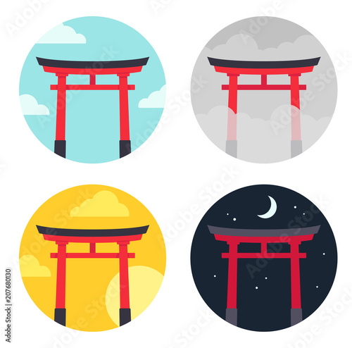 Torii gate landscape set