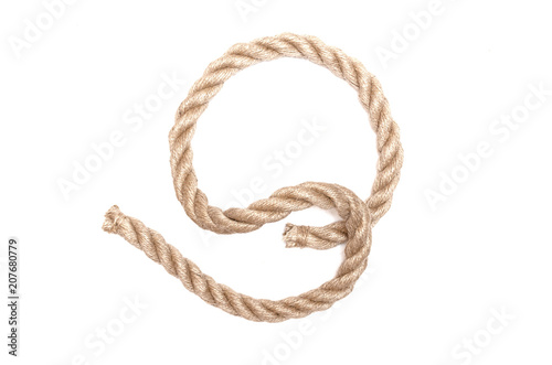 Twisted rope isolated on the white background.
