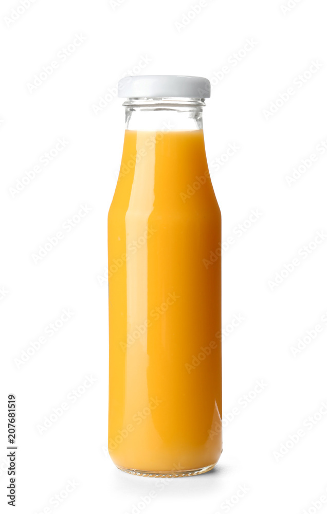Bottle with fresh juice on white background Bottle with fresh juice on white background