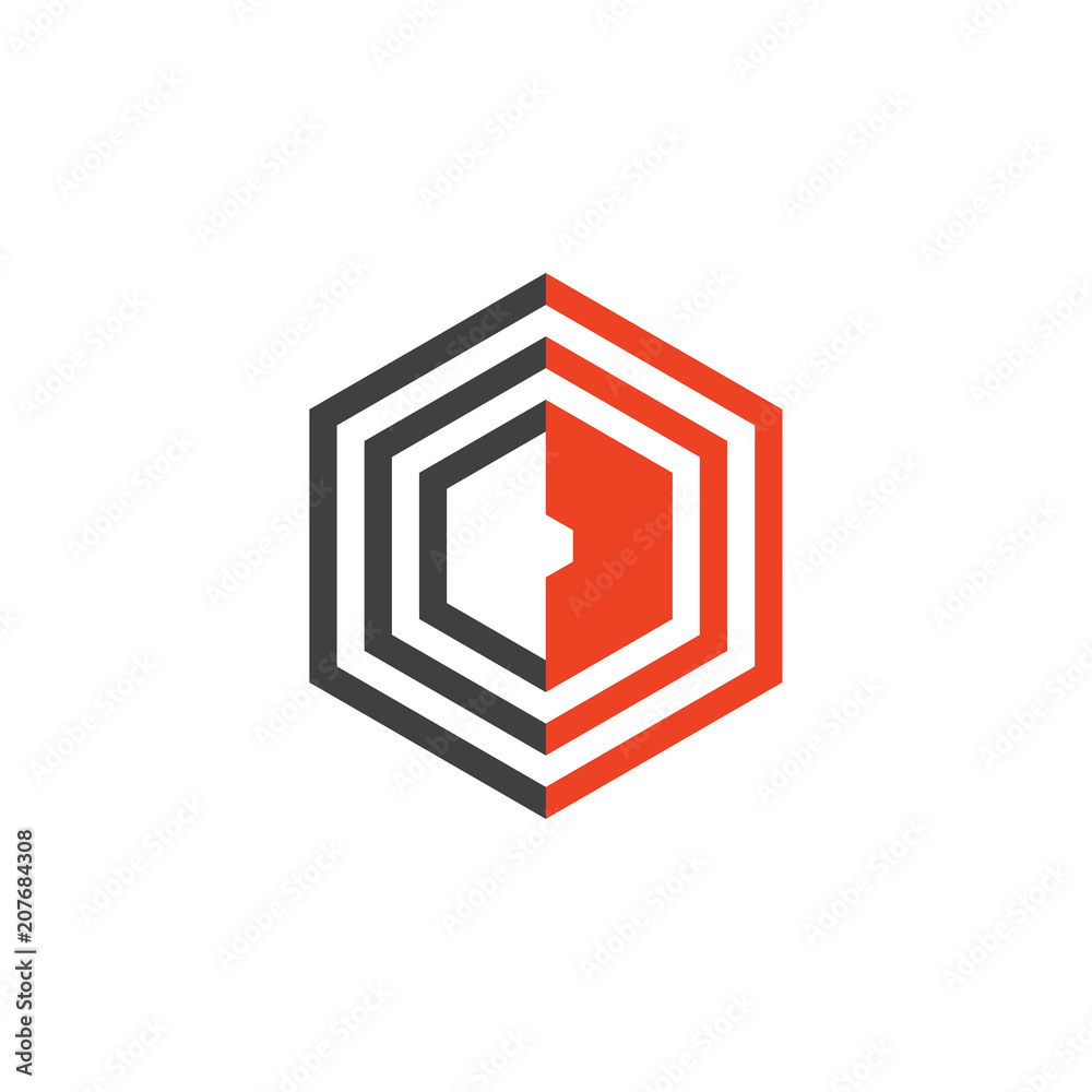 CD letter logo with hexagon shape CD letter logo with hexagon shape
