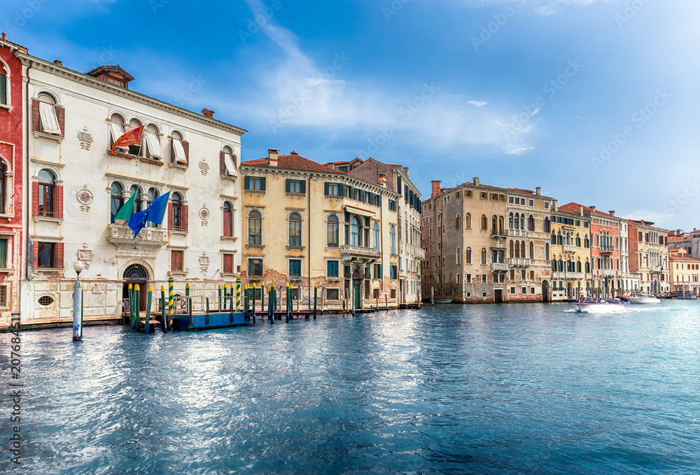 Scenic architecture along the Grand Canal in Venice, Italy