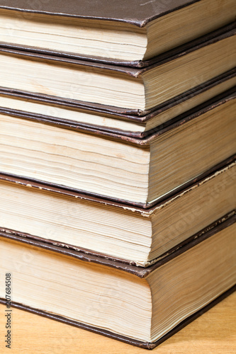 A stack of old books.
