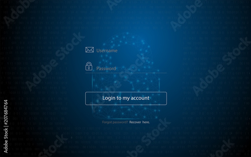 authentication page  with gdpr protection sign