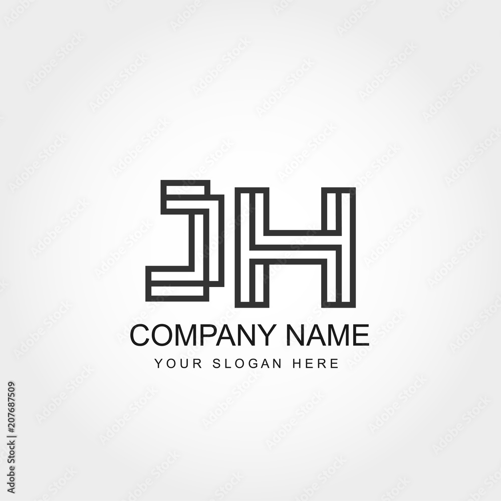 Initial Letter JH Logo Template Vector Design Initial Letter JH Logo Template Vector Design