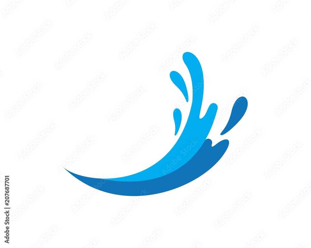 Obraz premium splash Water, Wave symbol and icon Logo Template