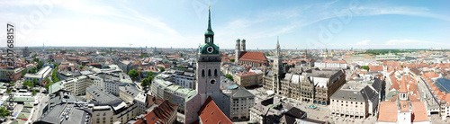 Panoramaluftaufnahme der Innenstadt in München, Deutschland