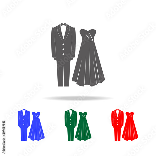 wedding clothes icons. Elements of wedding in multi colored icons. Premium quality graphic design icon. Simple icon for websites, web design, mobile app, info graphics