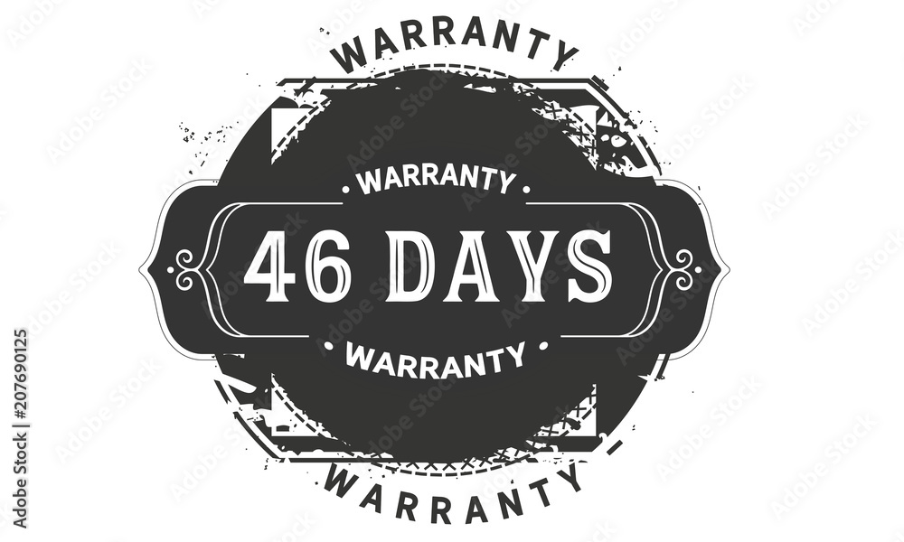 46 days warranty icon vintage rubber stamp guarantee