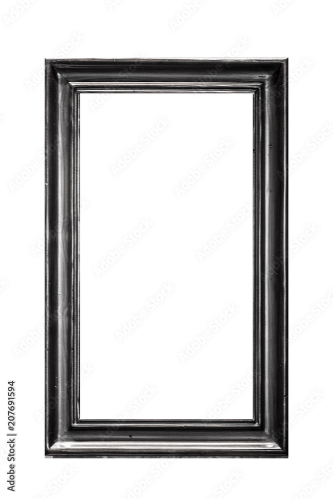 Obraz Black wood photo frame isolated on white background
