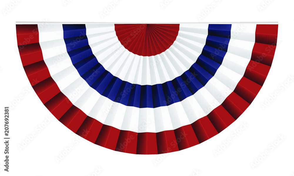 red white and blue half circle flag