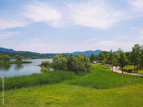 Beautiful landscape around Water park, Namyangju, South Korea