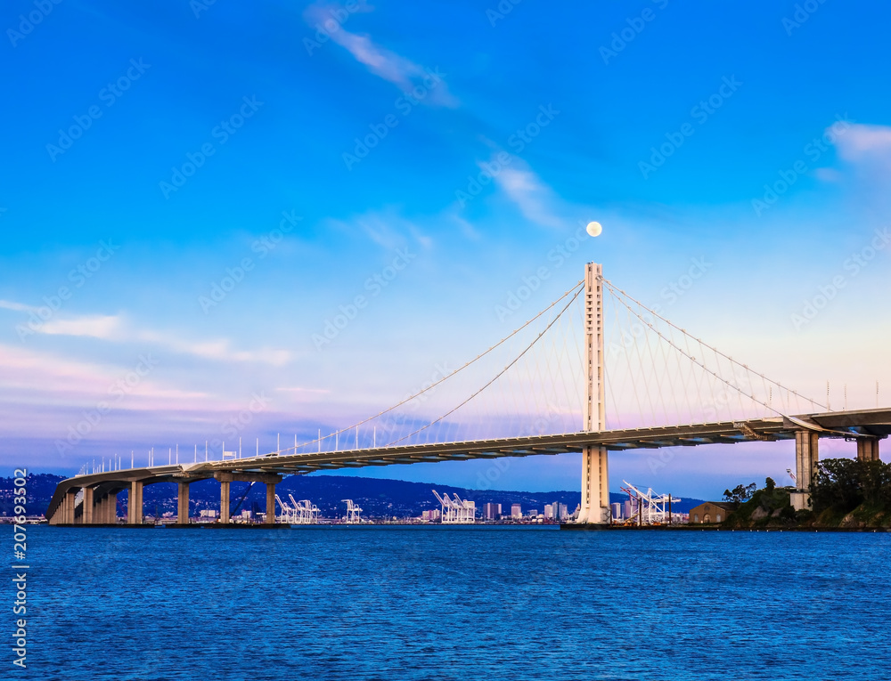 Eastern Span of the Bay Bridge and Moon