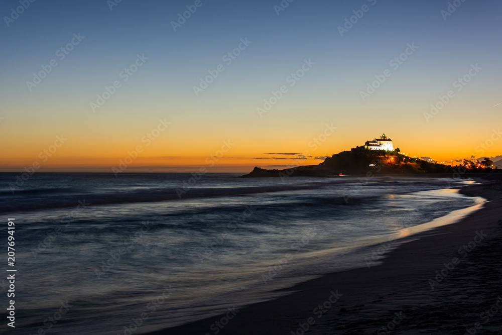 Beautiful sunset at Itauna beach at Saquarema, the capital of surf in Brazil, located at state of Rio de Janeiro.