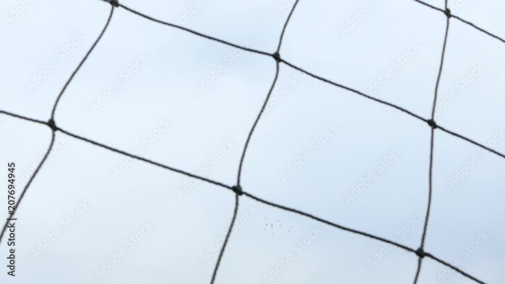 Soccer ball hits goal net in slow motion Soccer ball hits goal net in slow motion