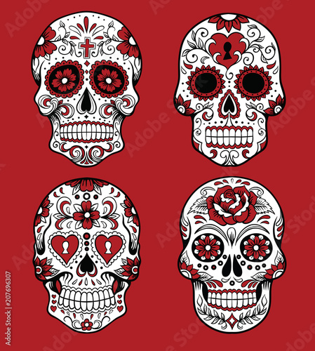Day of the dead vector illustration set
