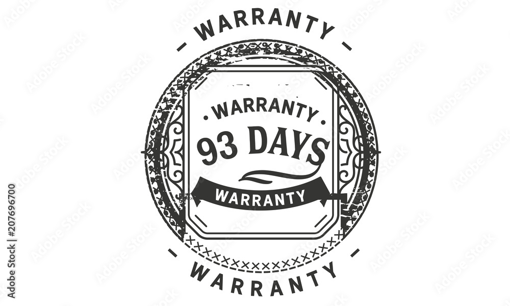Obraz premium 93 days warranty icon vintage rubber stamp guarantee