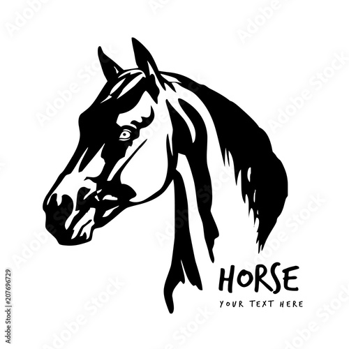 Horse Animal Silhouette Black Icon Flat Design Element Vector Illustration