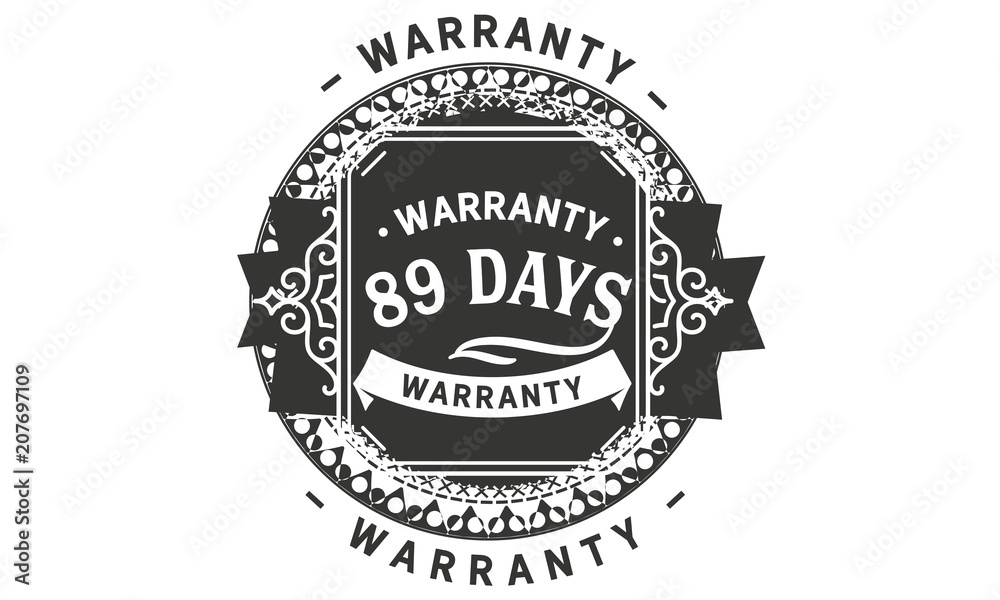 Fototapeta premium 89 days warranty icon vintage rubber stamp guarantee