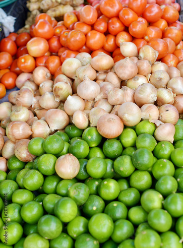 Tomatoes, onion and lime