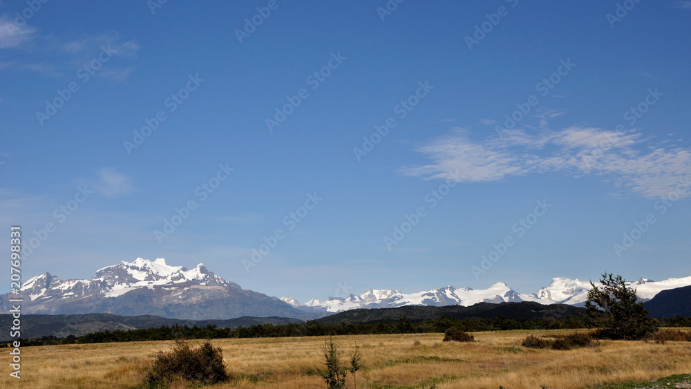 Peak of Monte Balmacedo, 2035 m, Patagonia, Chile, and other glaciated peaks of Bernardo O´Higgins national park.