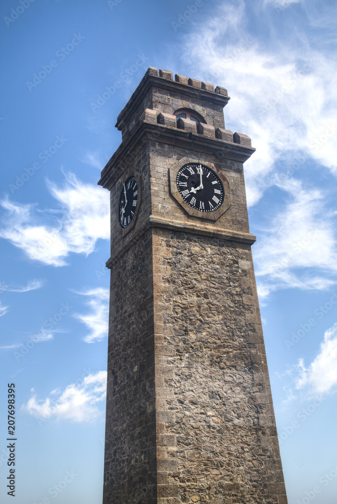 The clock tower in Galle, Sri Lanka.