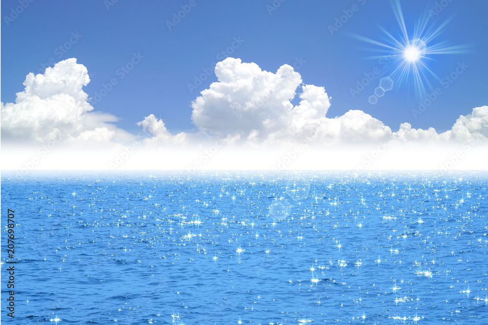 夏の空と太陽と海 背景 Stock Photo Adobe Stock