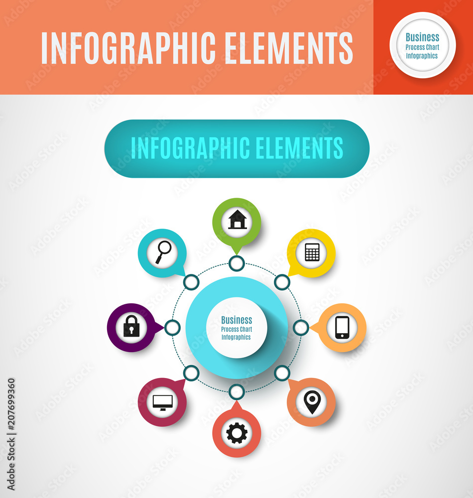 Fototapeta premium process chart infographics4