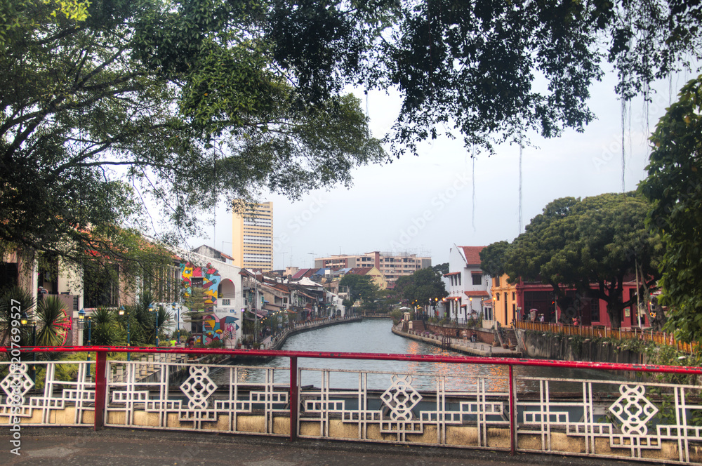The river in Melaka, Malaysia.