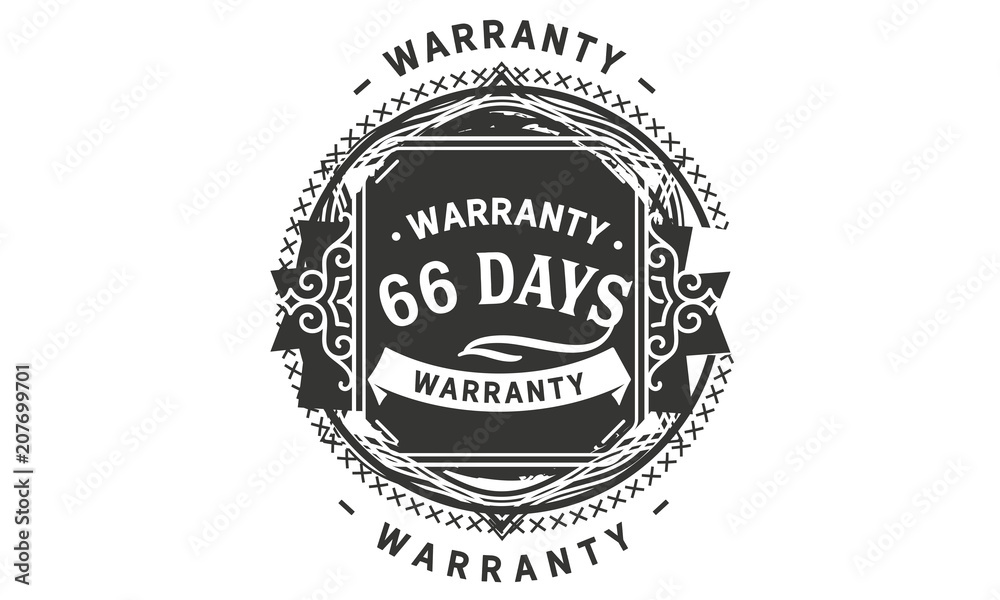 Obraz premium 66 days warranty icon vintage rubber stamp guarantee