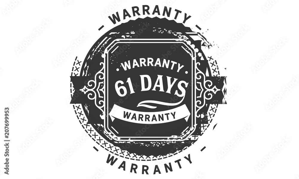 Fototapeta premium 61 days warranty icon vintage rubber stamp guarantee