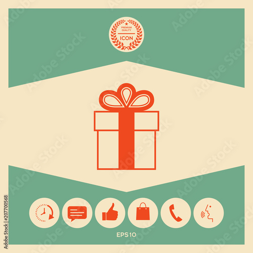 Gift box symbol icon.