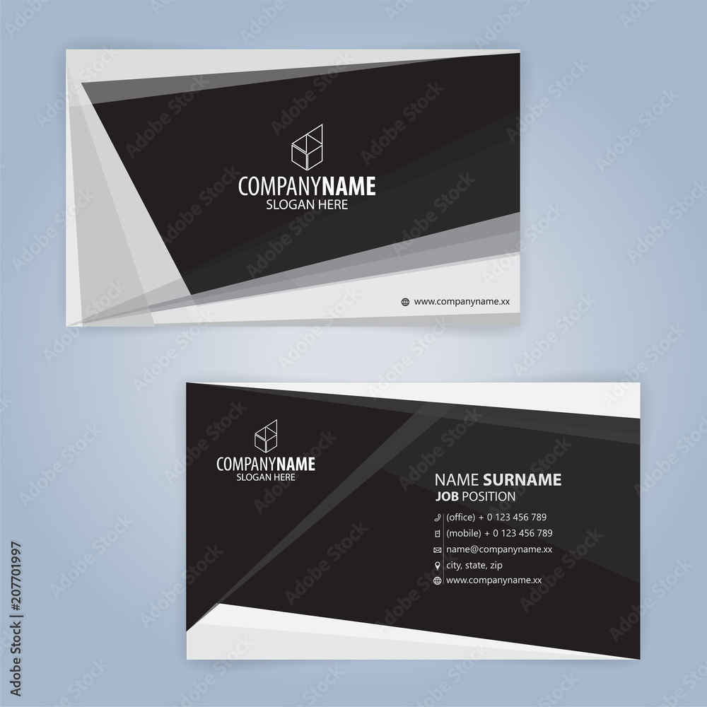 Fototapeta premium Black and White modern business card template, Illustration Vector 10