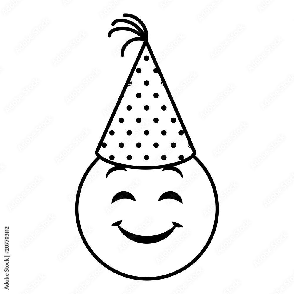 emoji face with party hat vector illustration design emoji face with party hat vector illustration design