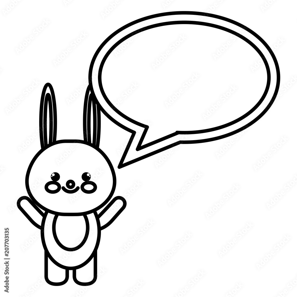 cute rabbit with speech bubble kawaii character vector illustration design cute rabbit with speech bubble kawaii character vector illustration design