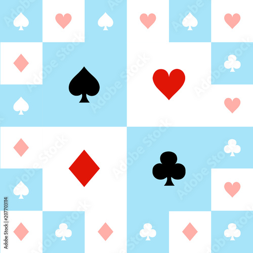Card Suits Blue Red White C...