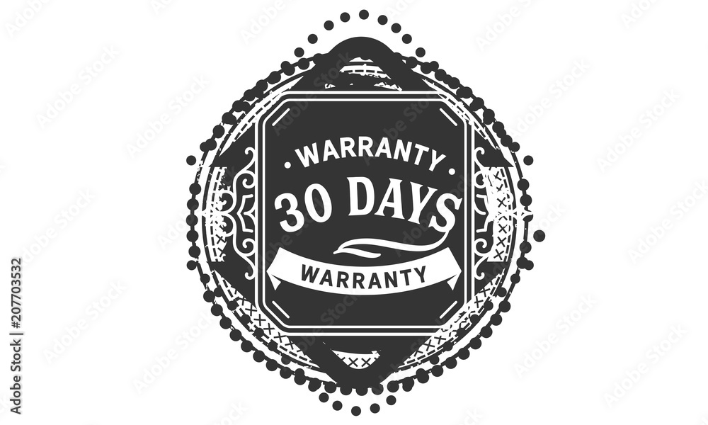 Fototapeta premium 30 days warranty icon vintage rubber stamp guarantee