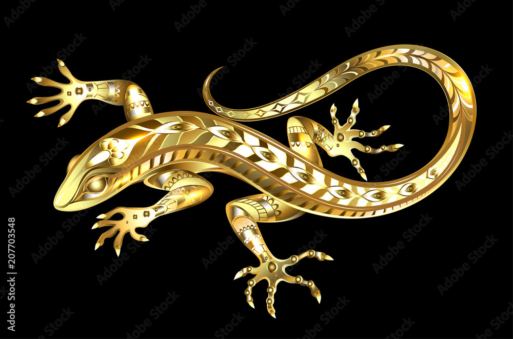Fototapeta premium Golden lizard