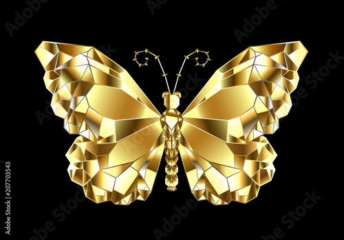 Gold polygonal butterfly
