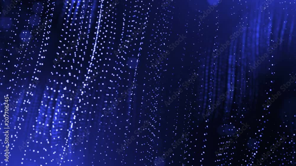 4k 3d render of glow particles as abstract seamless dynamic background with depth of field and bokeh. Science fiction or microcosm, space or digital abstract space. 3d loop animation. Blue strings 3 4k 3d render of glow particles as abstract seamless dynamic background with depth of field and bokeh. Science fiction or microcosm, space or digital abstract space. 3d loop animation. Blue strings 3