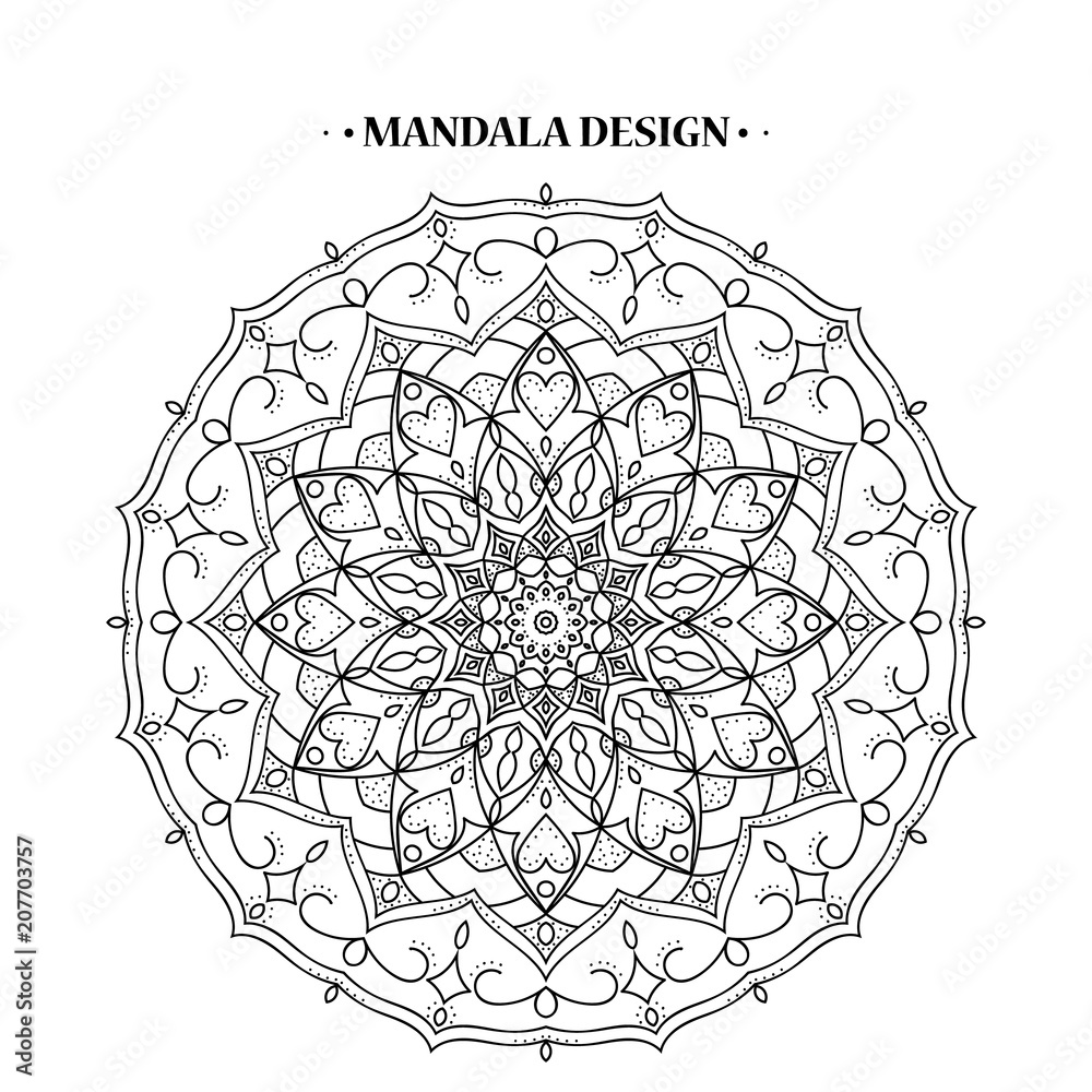 Mandala vector illustration.Mandala design. Arabic and Indian motifs. Mandala vector illustration.Mandala design. Arabic and Indian motifs.