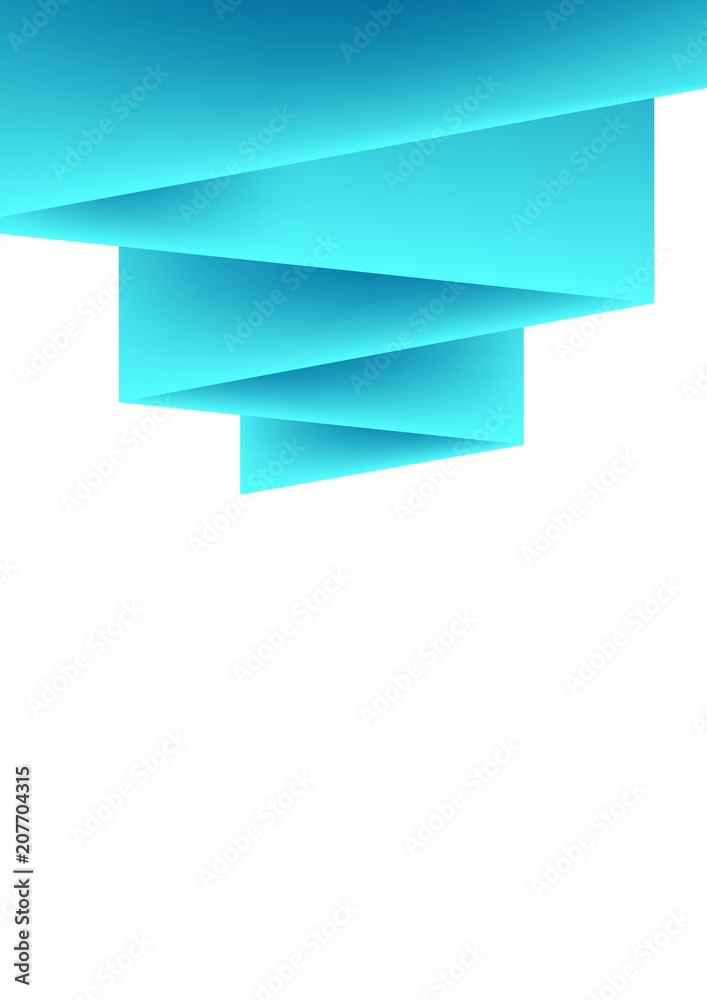 Blue abstract paper origami corporate flyer design Blue abstract paper origami corporate flyer design