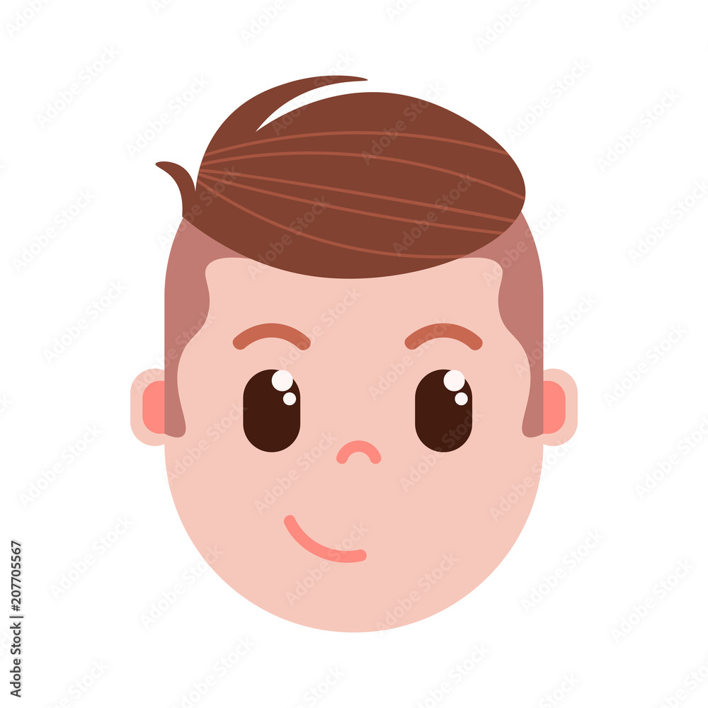 boy head emoji personage icon with facial emotions, avatar character, man cunning face with different male emotions concept. flat design. vector illustration boy head emoji personage icon with facial emotions, avatar character, man cunning face with different male emotions concept. flat design. vector illustration