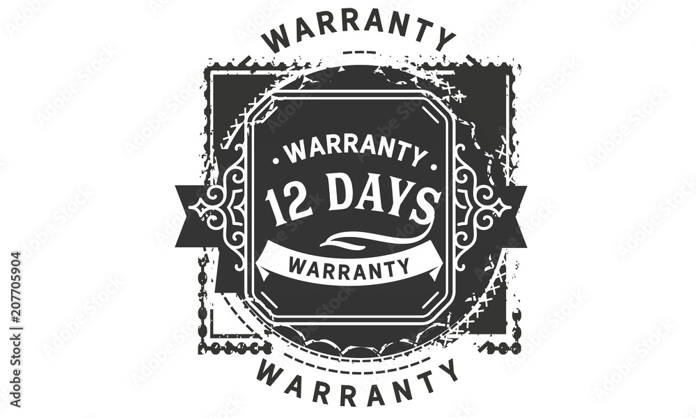 Fototapeta premium 12 days warranty icon vintage rubber stamp guarantee