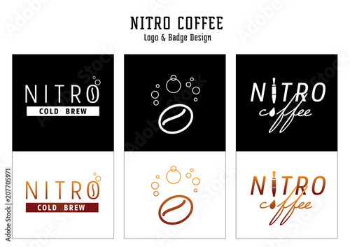 nitro coffee logo and badge design