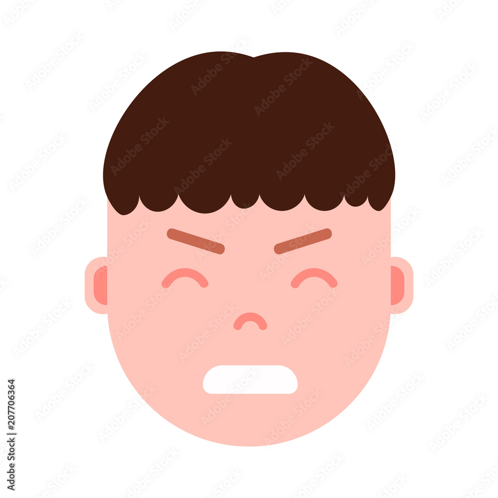 boy head emoji personage icon with facial emotions, avatar character, man nervous face with different male emotions concept. flat design. vector illustration. boy head emoji personage icon with facial emotions, avatar character, man nervous face with different male emotions concept. flat design. vector illustration.