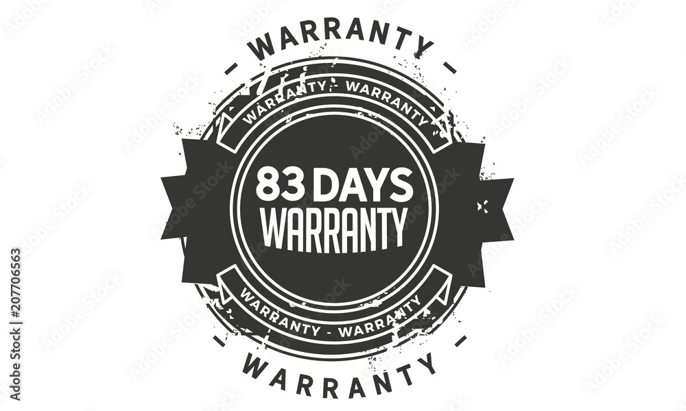 Fototapeta premium 83 days warranty icon vintage rubber stamp guarantee