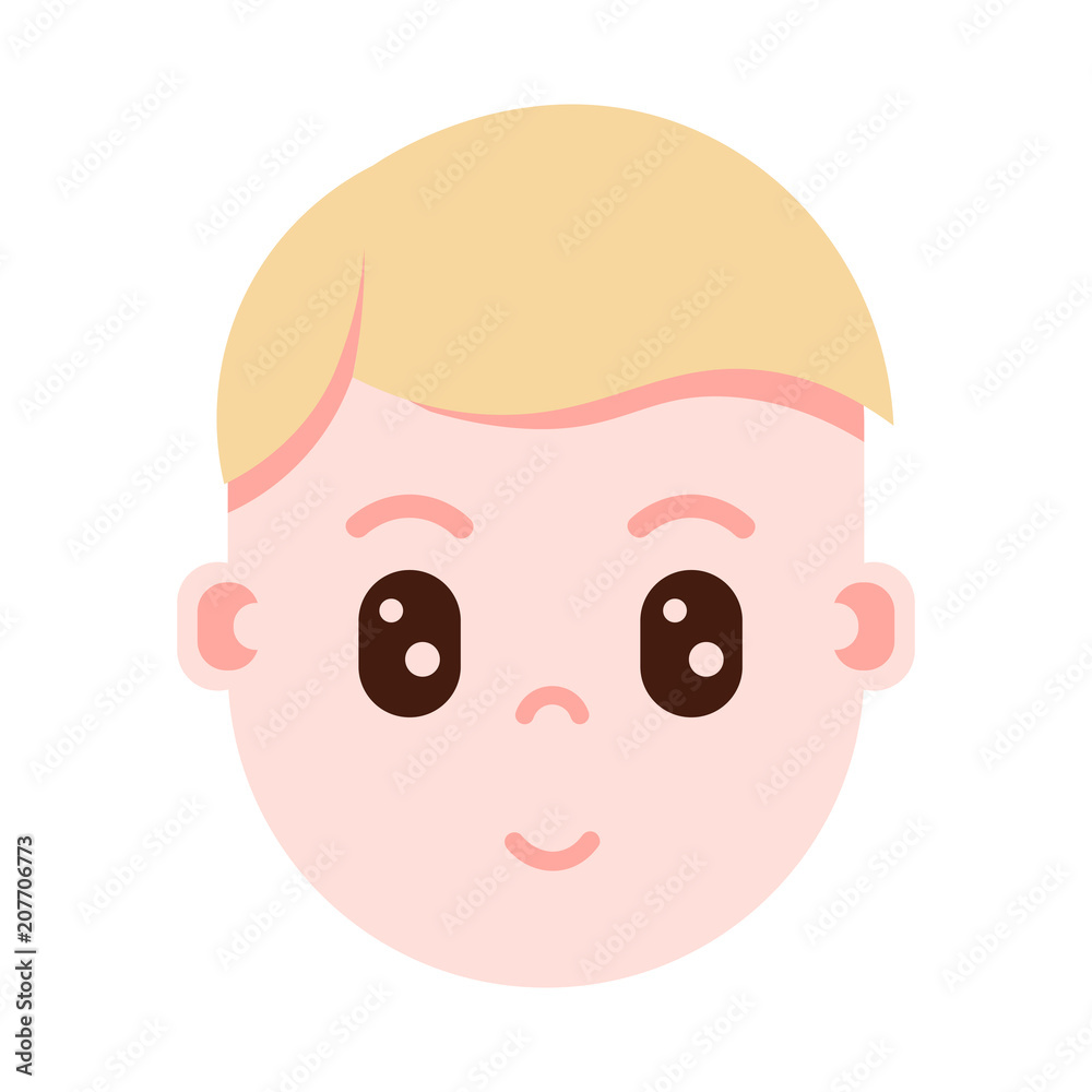 boy head with facial emotions, avatar character, man surprised face with different male emotions concept. flat design. vector illustration