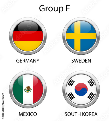 Football 2018 in Russia. Group F. Shiny metallic icons buttons with national flags isolated on white background. Free Download Football 2018 in Russia. Group F. Shiny metallic icons buttons with national flags isolated on white background. - GFXLoad