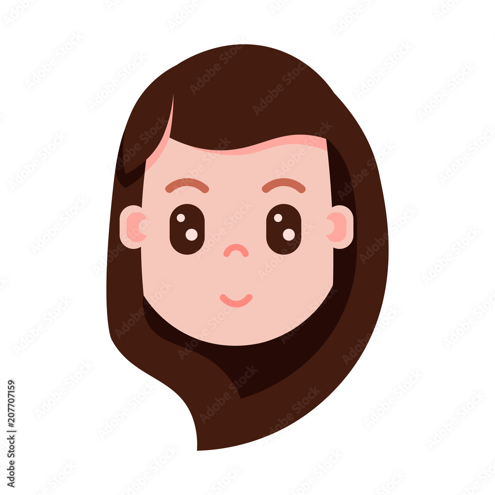 girl head with facial emotions, avatar character, woman surprised face with different female emotions concept. flat design. vector illustration girl head with facial emotions, avatar character, woman surprised face with different female emotions concept. flat design. vector illustration