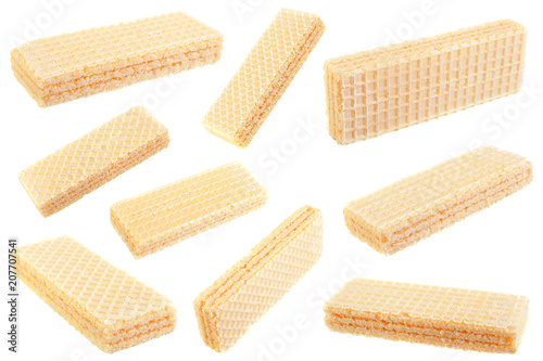 Wafers stick collection on white
